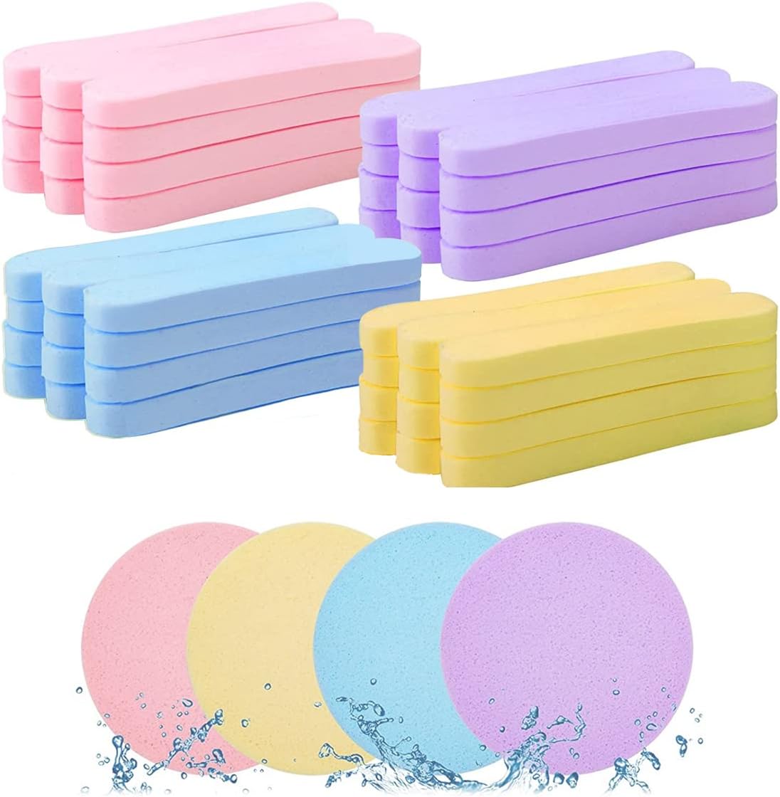 240 Pieces Compressed Facial Sponge for Estheticians Face Cleansing Sponge Makeup Removal Sponge Pad (Multicolor)