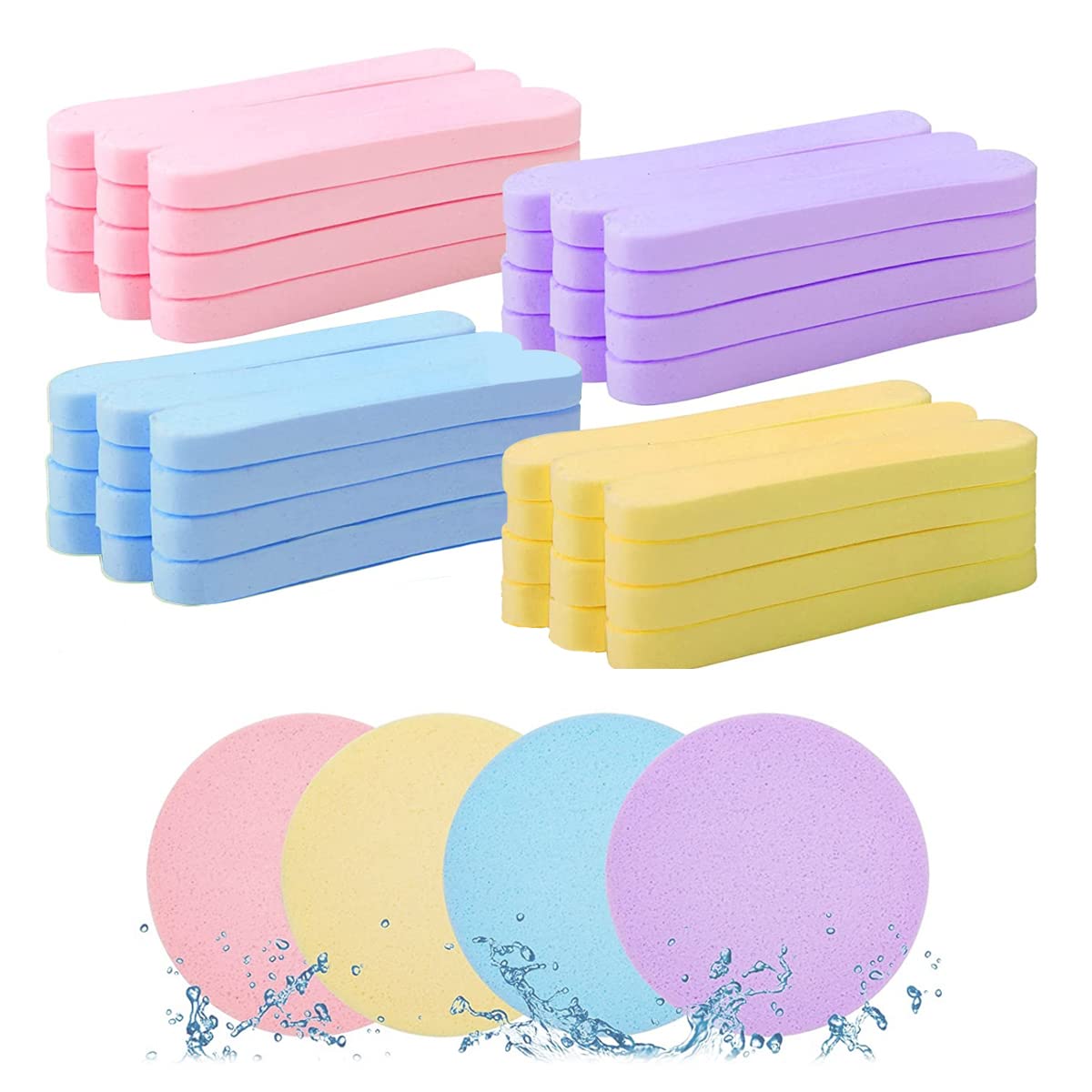 240 Pieces Compressed Facial Sponge for Estheticians Face Cleansing Sponge Makeup Removal Sponge Pad (Multicolor)