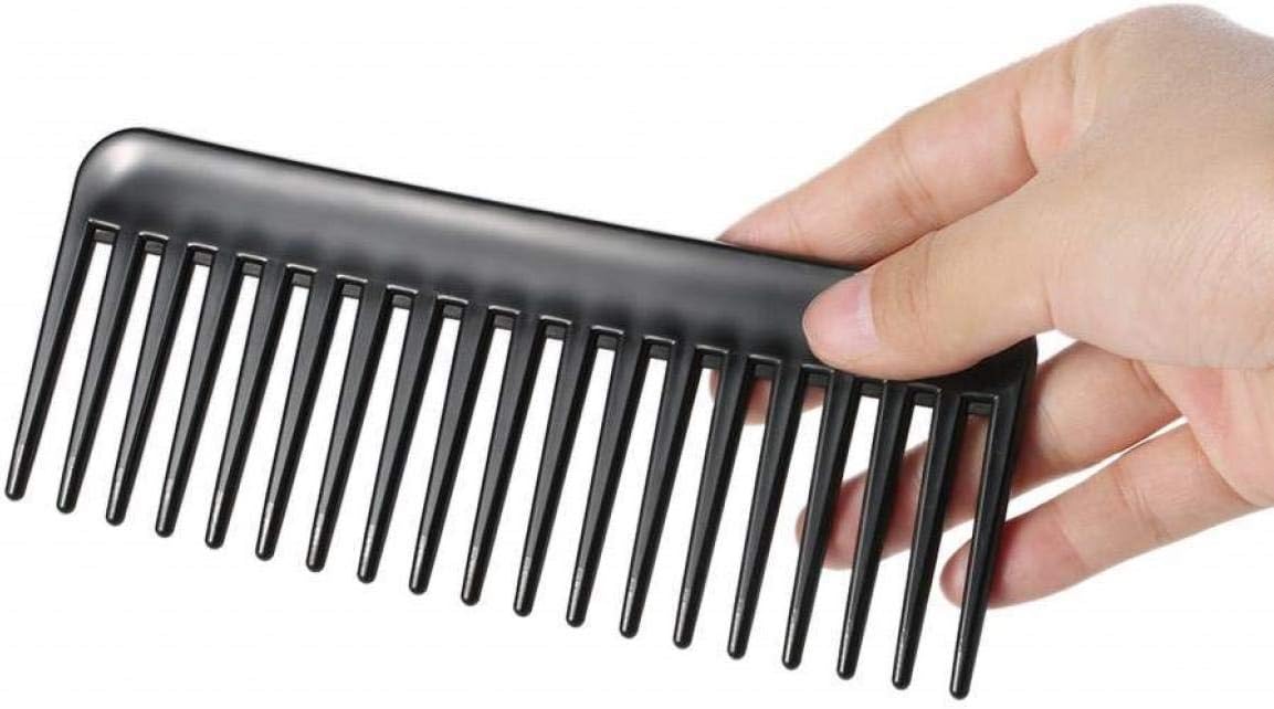 Professional Wide Tooth Cutting Comb for Curly Hair Barber Styling Comb for Thick Hair Black