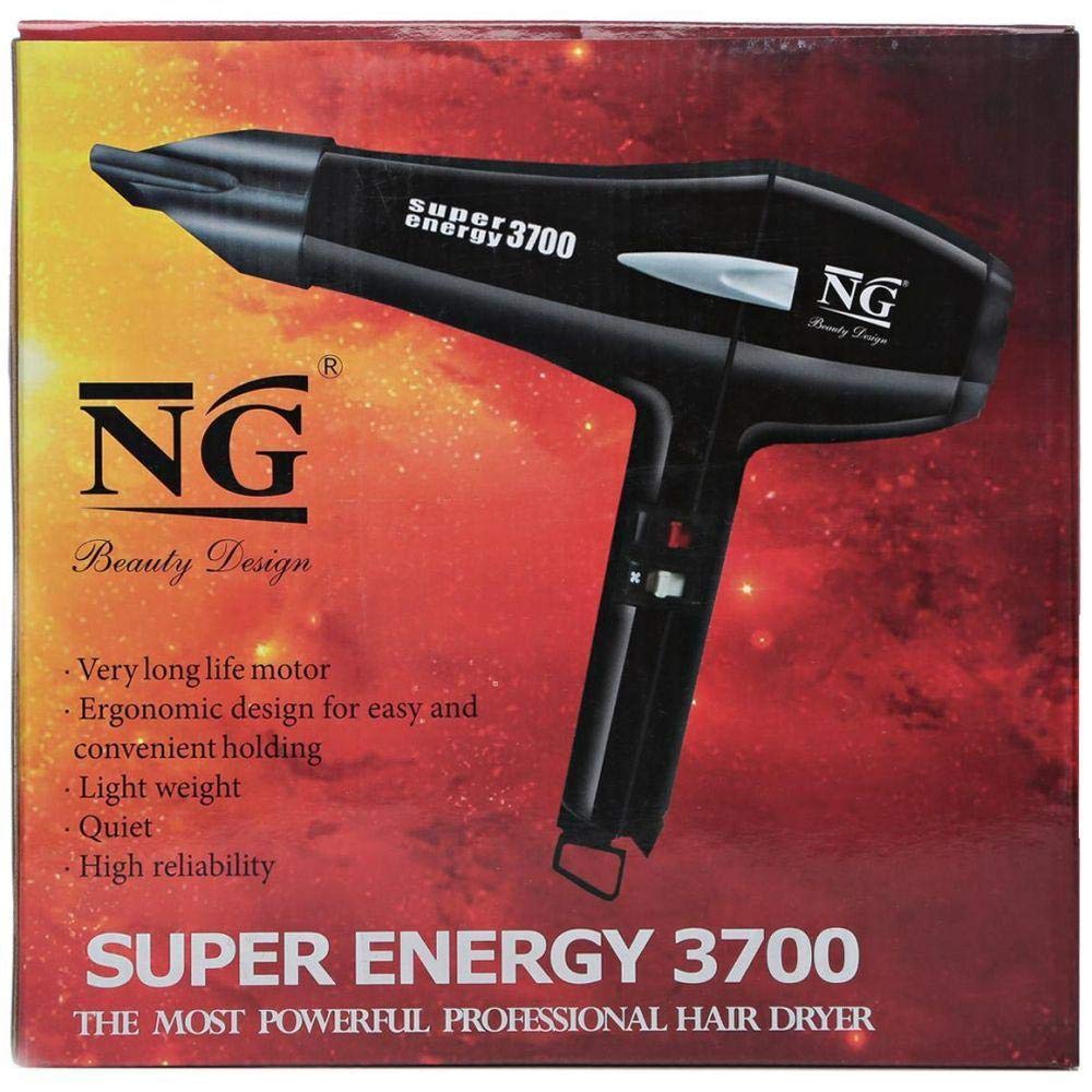 NG Beauty Design Super Energy Hair Dryer, Black