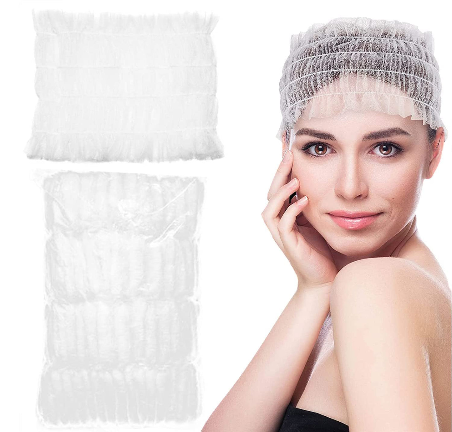 100-Piece Disposable Non-Woven Spa and Facial Headband White