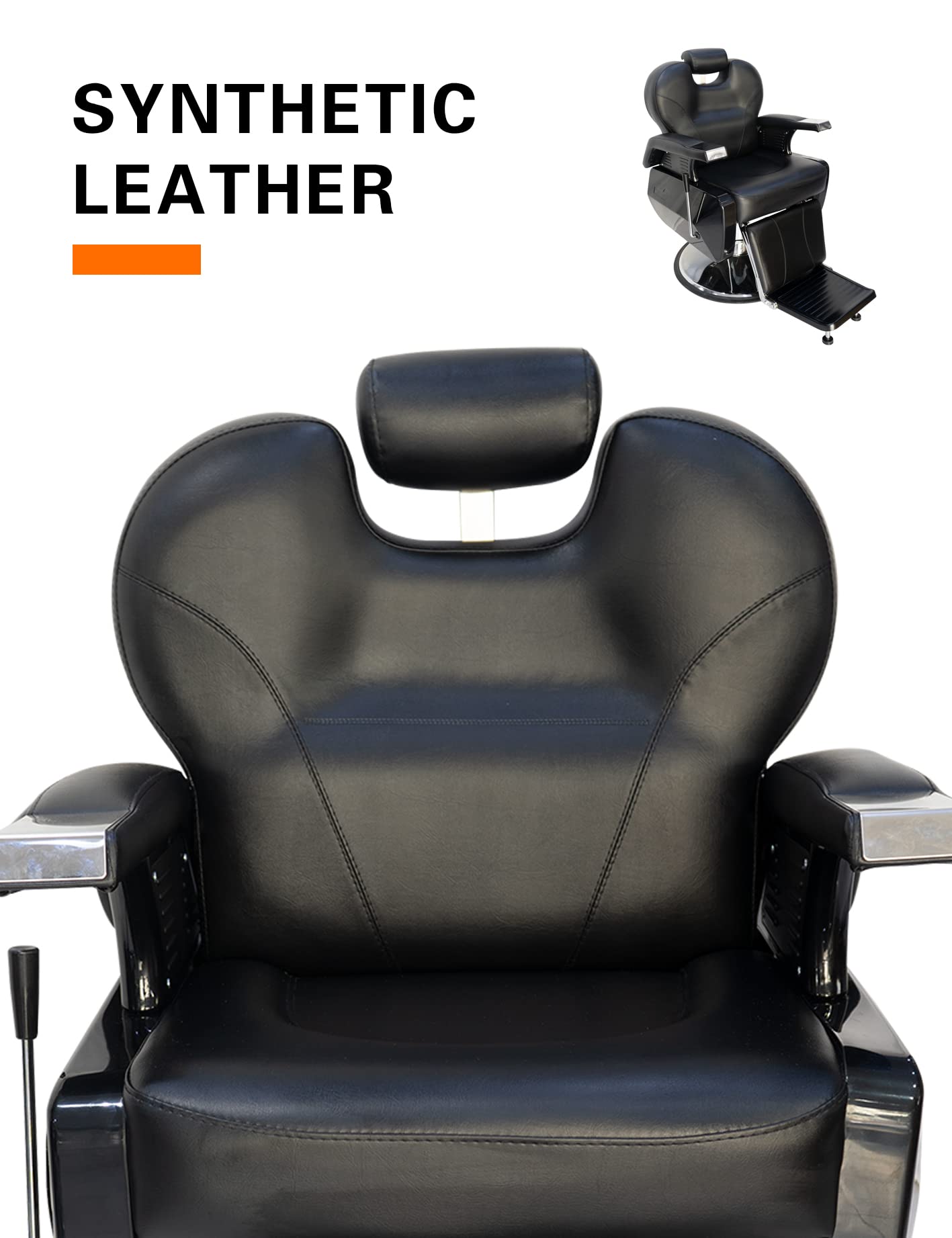 Barber Chair Professional Men Salon for Hair Stylist, Hair Cutting, with Heavy-Duty Hydraulic-Pump Chair Barber Shop Furniture (Black1)