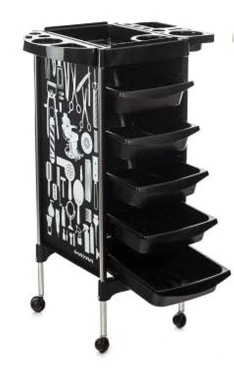 Professional Salon Trolley Black With Print Design