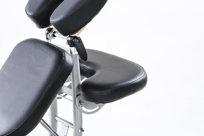 Portable Massage Chairs with Carrying Bag Folding SPA Chair Therapy Chair Tattoo Chair Face Cradle Salon Massage Chair 4 Inches Thickness Sponge Height Adjustable Massage Chair, Black