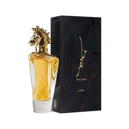 بخاخ او دي بارفان ماهر للجنسين من لطافة، 3.4 اونصة Lattafa Maahir for Unisex Eau de Parfum Spray, 3.4 Ounce