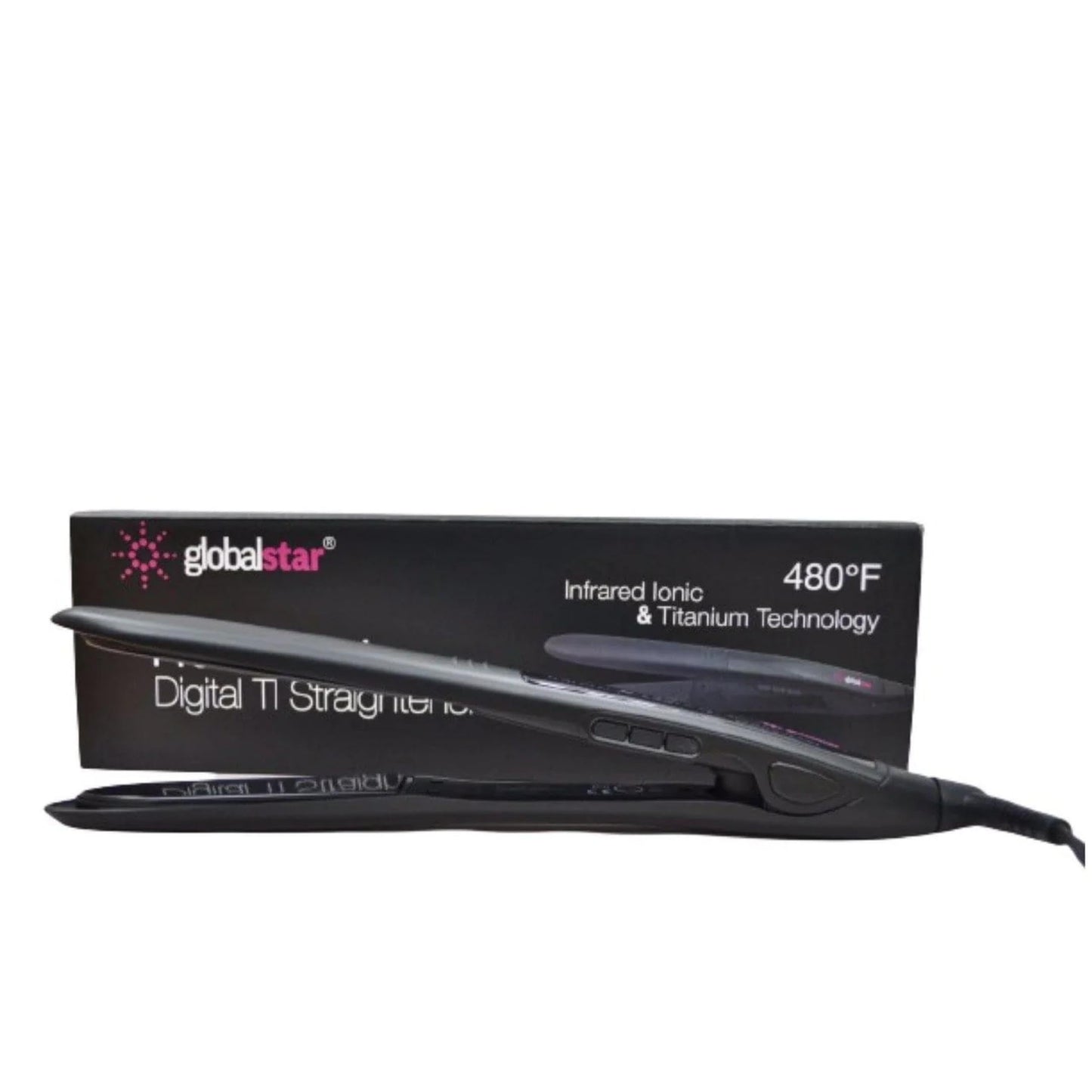 Globalstar FL-1020 Professional Digital Hair Straightener with titanium & Infrared Ionic Technology 480°F