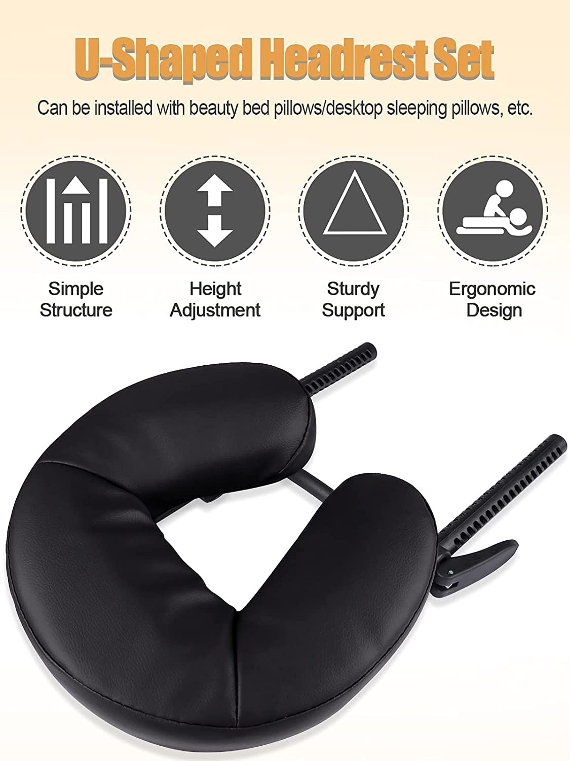 LA PERLA TECH Face Cushion/face Pillow for Massage Table-black, 1count