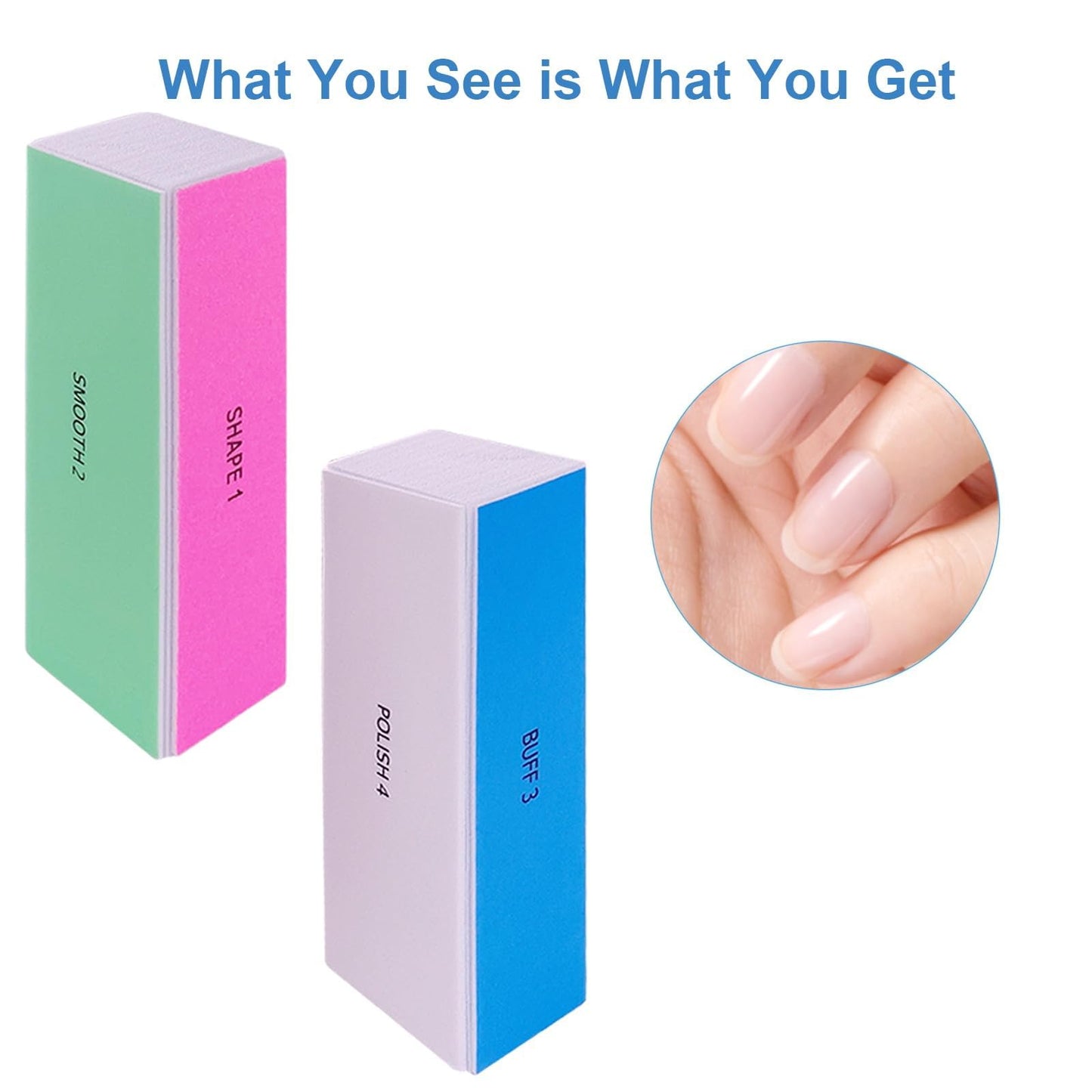 4 Way Nail Buffer Block, Nail Shine Buffers Blocks Files, for Natural and Acrylic Nails Smoother Buffing Block, Polisher Fingernail File Buffer 120/240/600/3000 Grit for Buffing Shinning(10 Pcs)