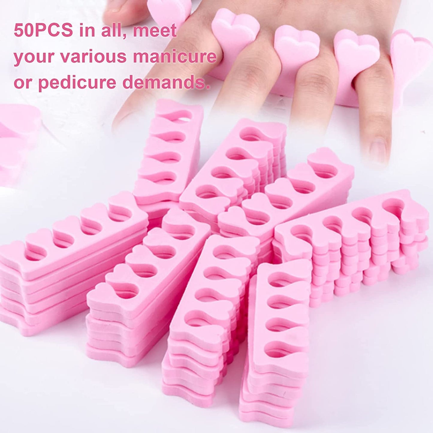 50PCS Soft Sponge Finger Toe Separator Divider Spacer EVA Foam Nail Art Pedicure Manicure Tools