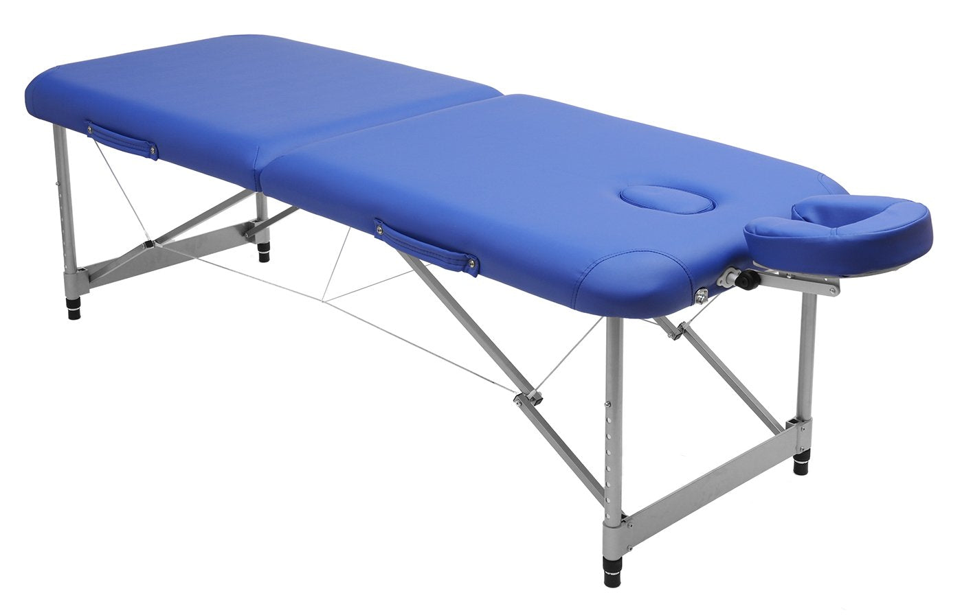 Professional Folding Massage Table Portable 186 * 70cm ALUMINUM Spa Massage Tables PU Leather Waterproof 2 FOLD (BLUE COLOR)