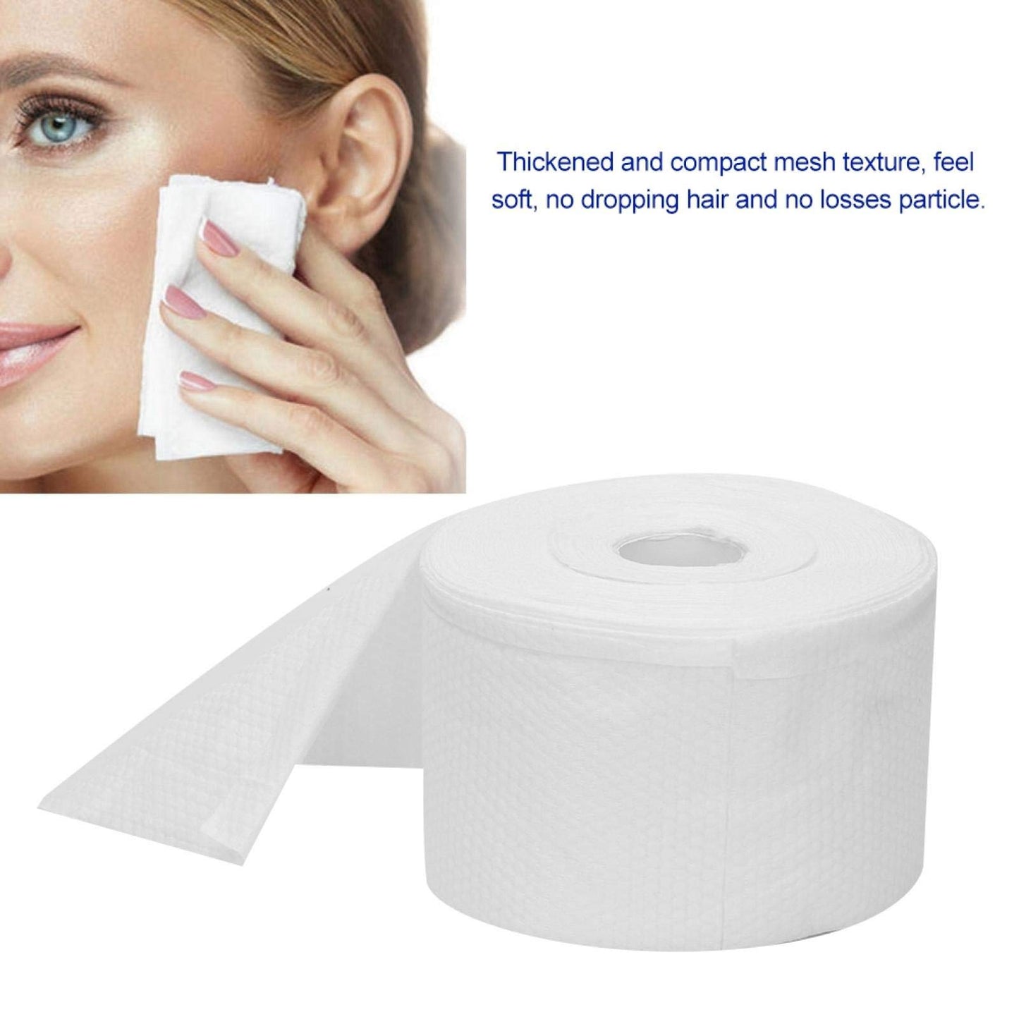 Disposable Face Towel Disposable Cleaning Face Towel Cotton Balls & Swabs Travel Towel (White) 60 PICS /ROLL