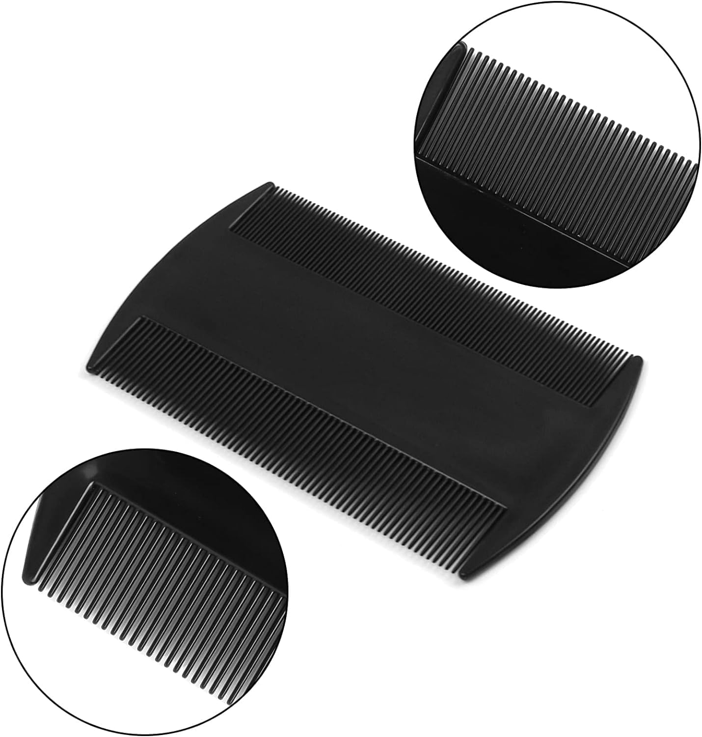 MultiUse Double Side Lice Comb-Beard Comb Ergonomic Black, Detangling Beard Styling