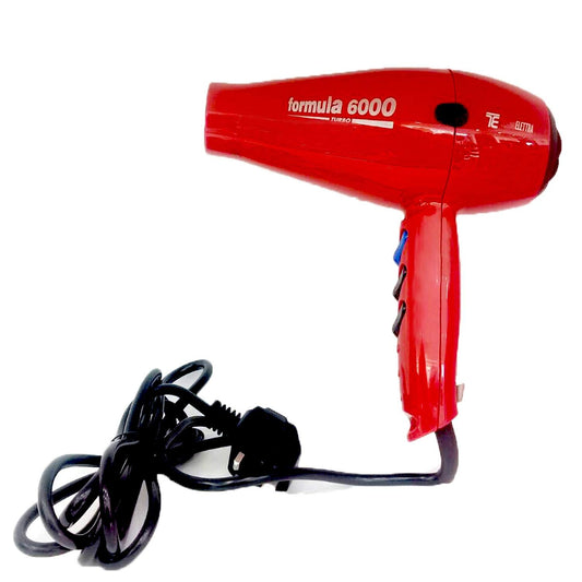 Techno Electra Formula 6000 Hair Dryer, Salon Professional Blow Dryer, ITALY- Red