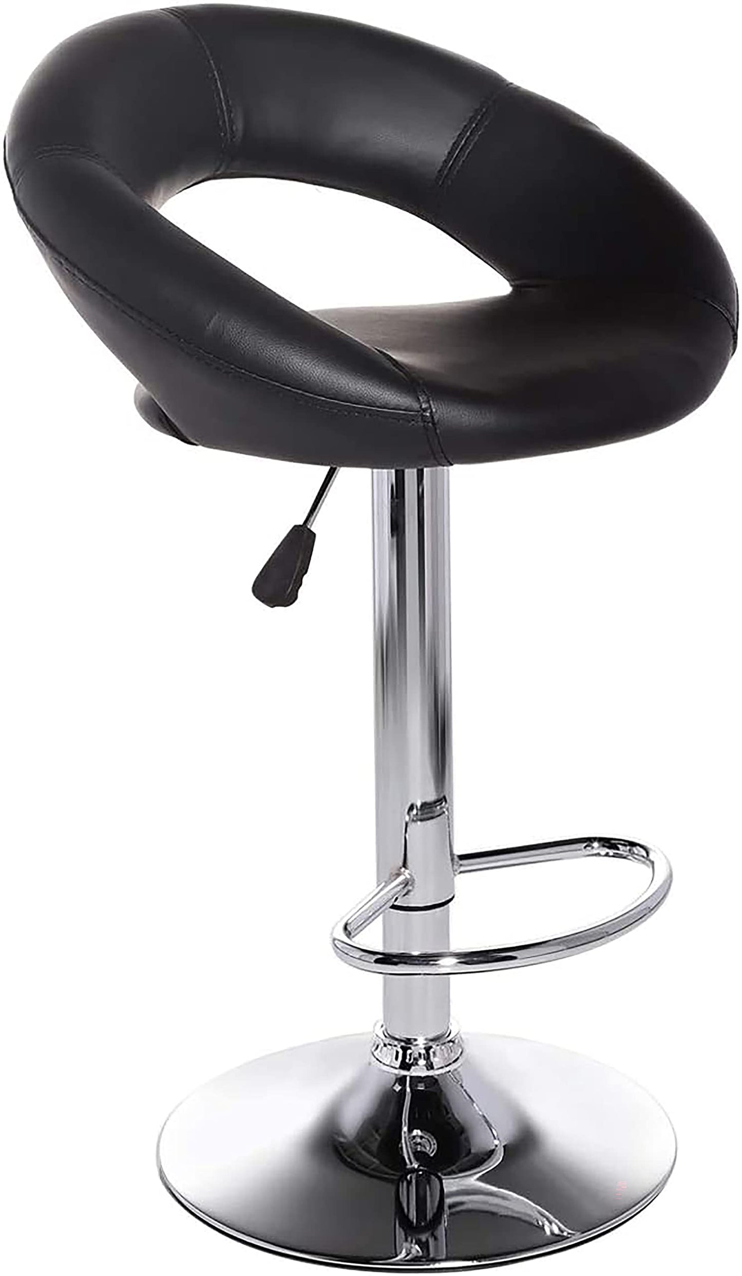 Adjustable Swivel Bar Stool 360 Round Shape (Black)