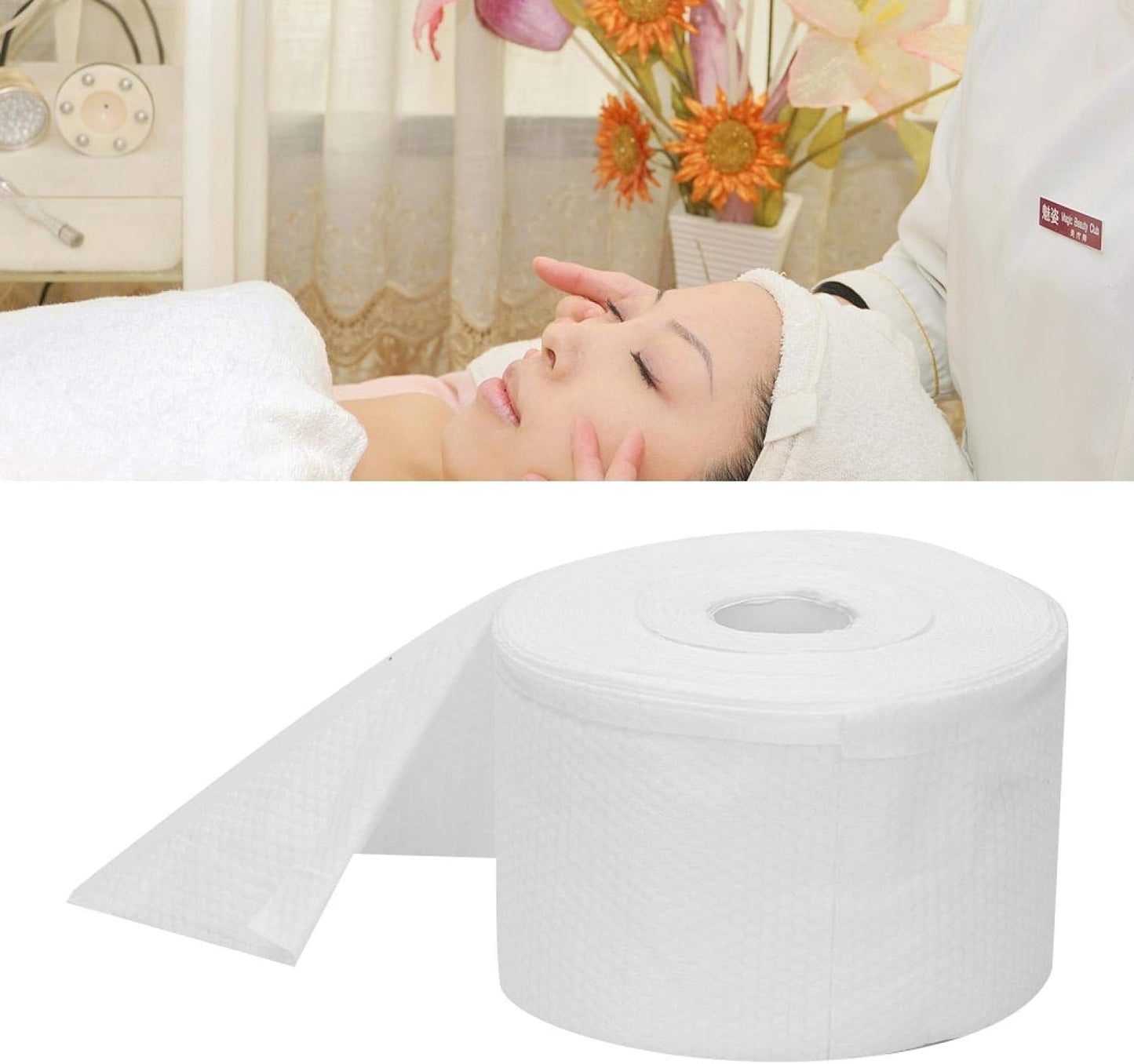 Disposable Face Towel Disposable Cleaning Face Towel Cotton Balls & Swabs Travel Towel (White) 60 PICS/ROLL