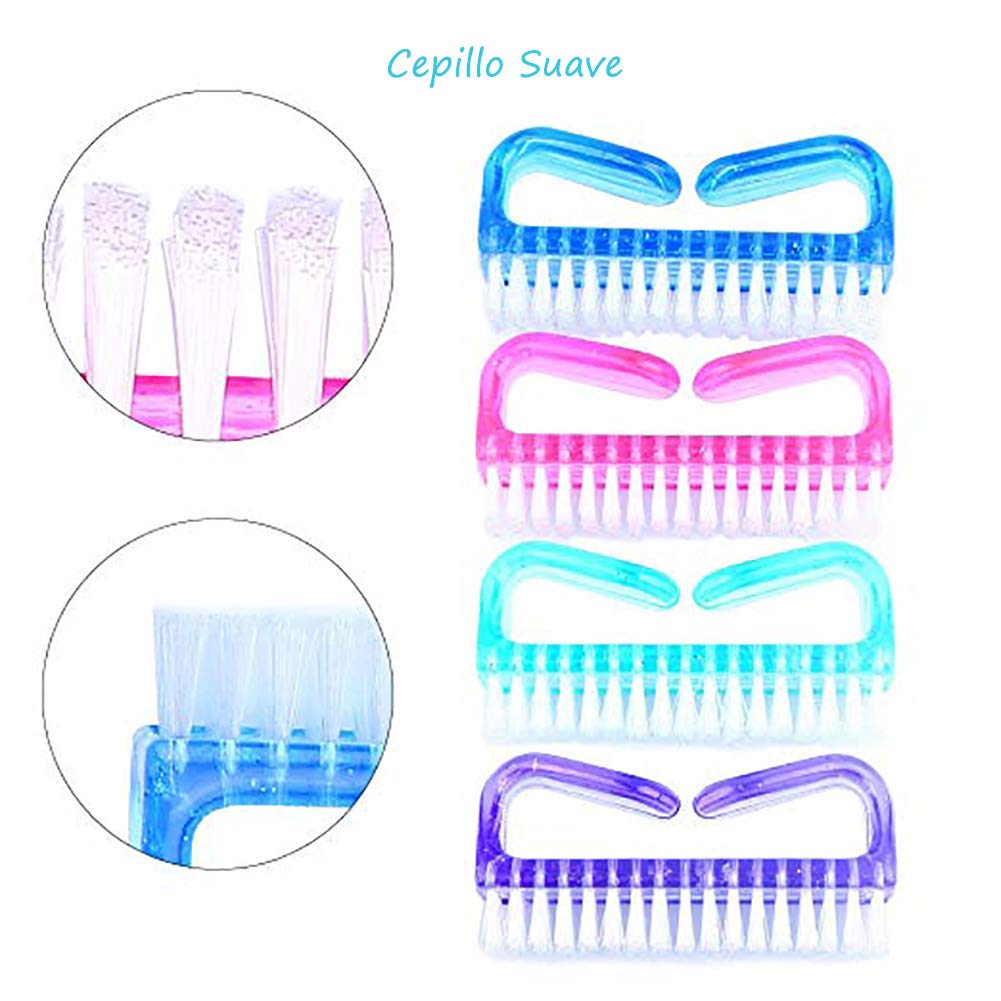 Nail Brush, 4 Pack Handle Grip Nail Brush Nail Hand Scrubbing Cleaning Brush for Toes and Nails Cleaner