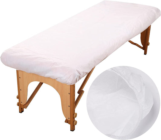 LA PERLA TEECH Disposable Soft Breathable Thick Massage Table Sheets (White) - 20 Pieces