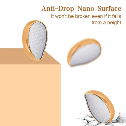 Glass Foot File Callus Remover, Innovative Nano Crystal Feet Scrubber for Travel Use, Portable Pedicure Foot Scraper for Cracked Heel (Normal)