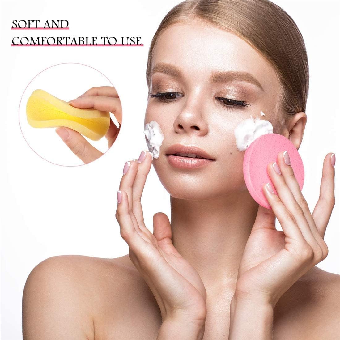 Compressed Face Sponge, 72 Pieces Face Cleansing Sponge Makeup Removal Sponge Pad Exfoliating Wash Round Face Sponge