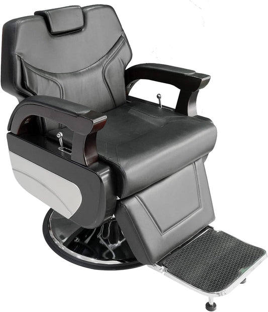 LA PERLA TECH Professional Heavy-Duty Recline Barber Chair -Salon Styling Chair for Barber shop