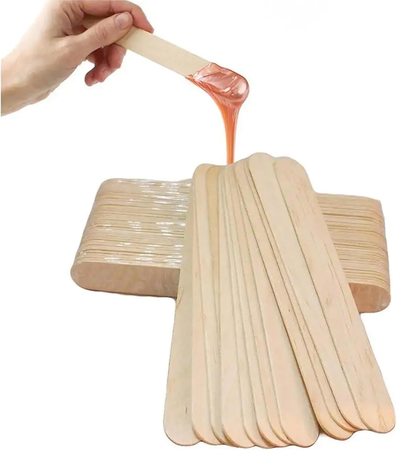 100 Pieces Wooden Tongue Depressor Waxing Spatula Disposable Wooden Beauty Accessories