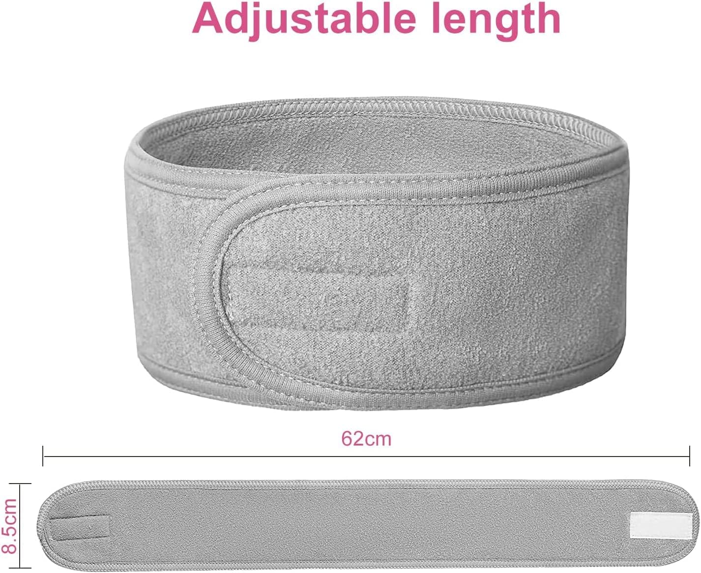 4 WHITE Headband, Adjustable Spa Facial Headbands Terry Cloth Stretch Make Up Wrap for Face Washing, Shower, Facial Mask, Yoga, Sport Headband with Magic Tape