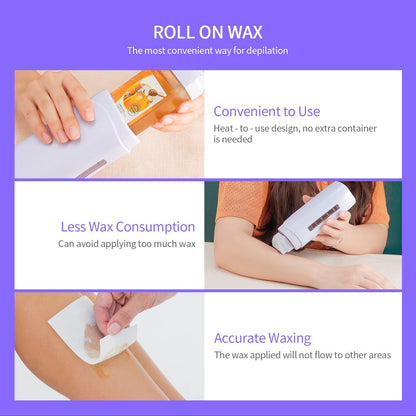 foreverLily Electric Wax Heater Triple Depilatory Roll Wax Warmer Waxing Warming Machine for Hair Removal Roll on Wax Heater for Men and Women