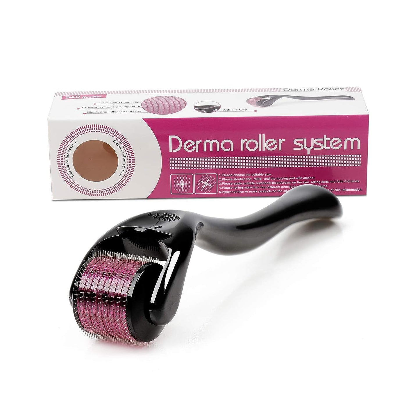 Derma Roller 1.5mm for Face Body Skin Care Microneedle 540 Derma rolling Beard Hair Regrowth Stainless Steel Needle for Wrinkle Stretch Marks Scar Cellulite Women Men