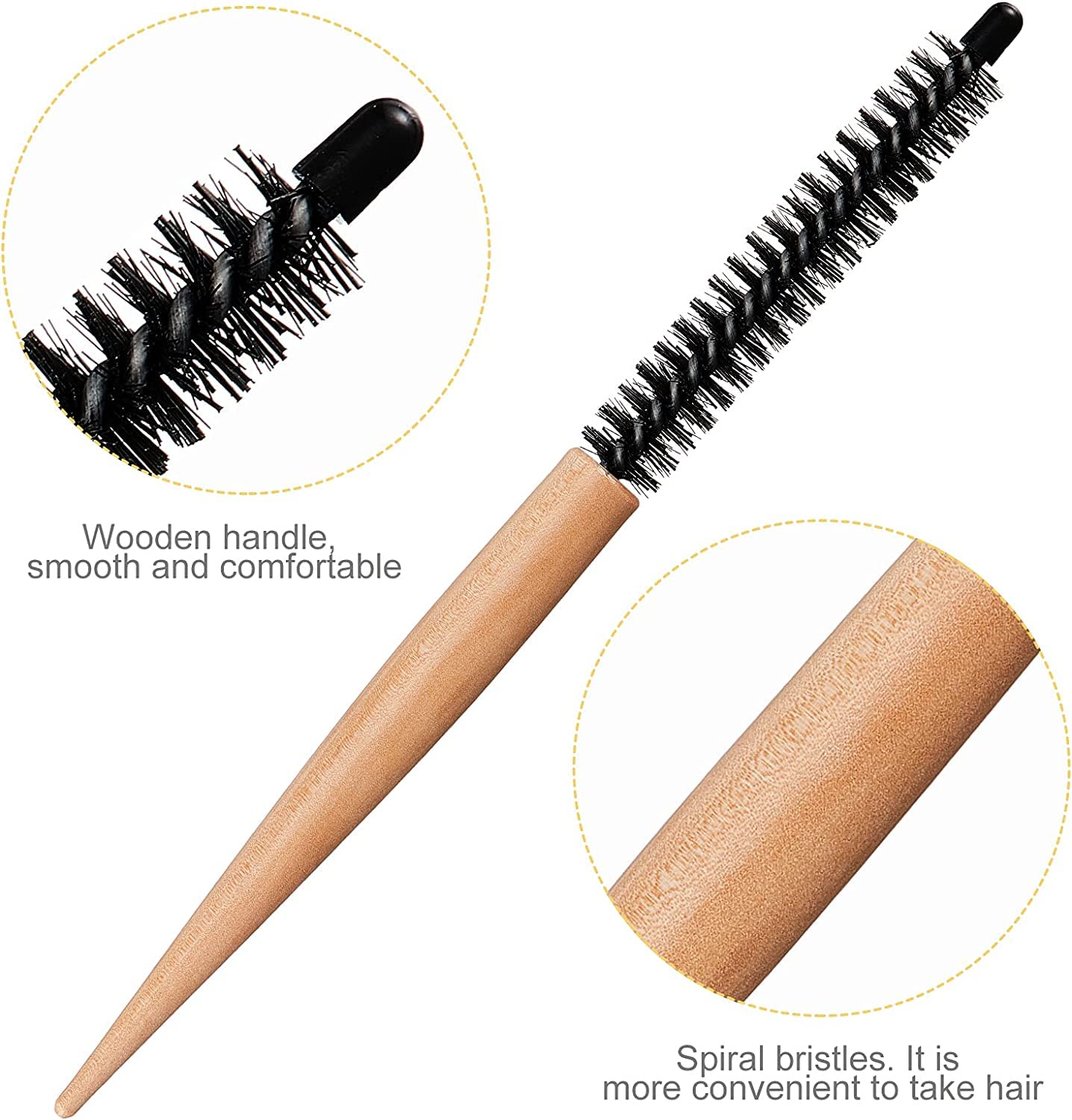 Small Round Hair Brush Mini Round Comb Quiff Roller Comb Hair Styling Brush Salon Hairdressing Brush for Thin Hair, Short Hair, Bangs, Beard