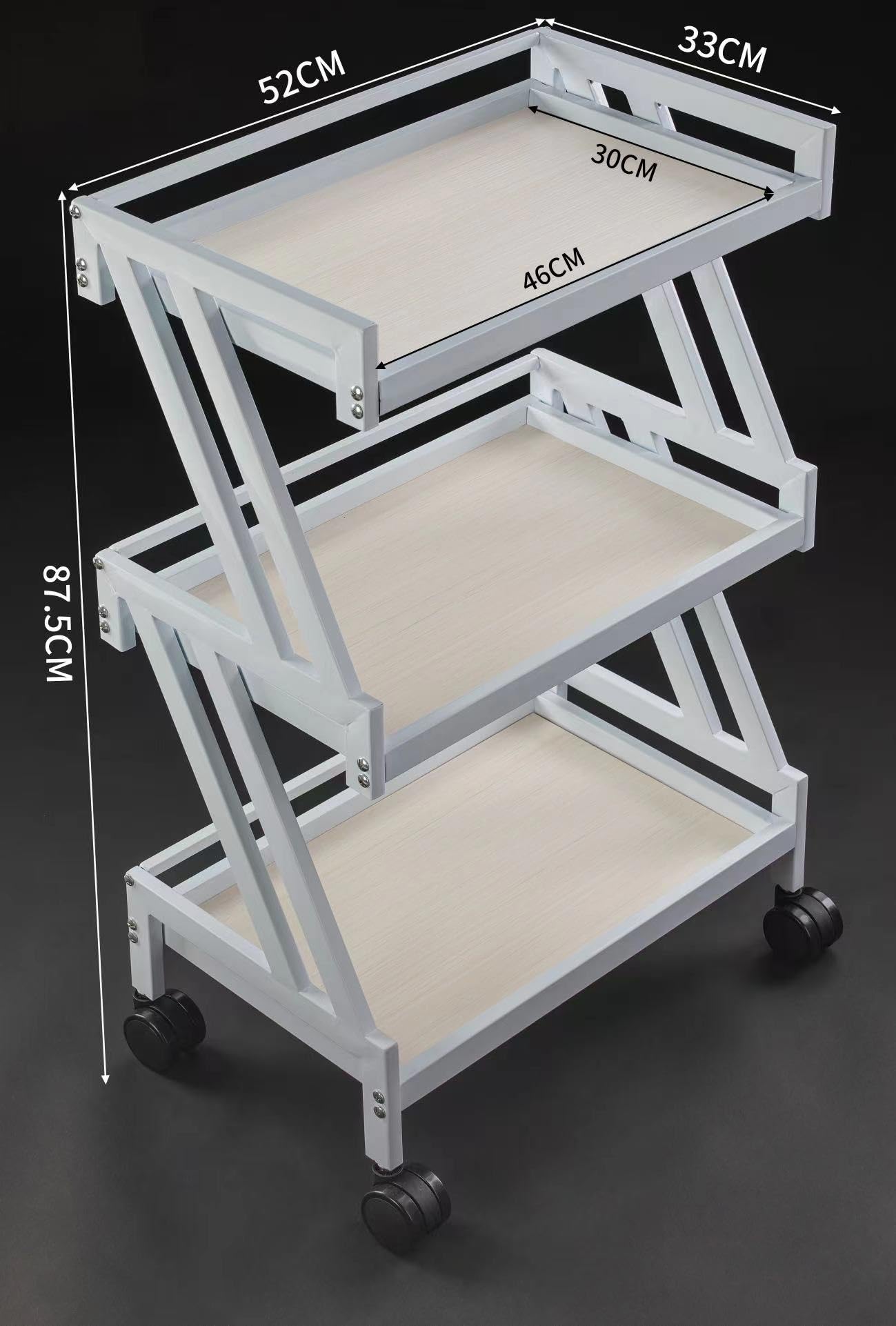 Salon Storage Cart- White mobile beauty trolley spa-Clinic-Home-Salon