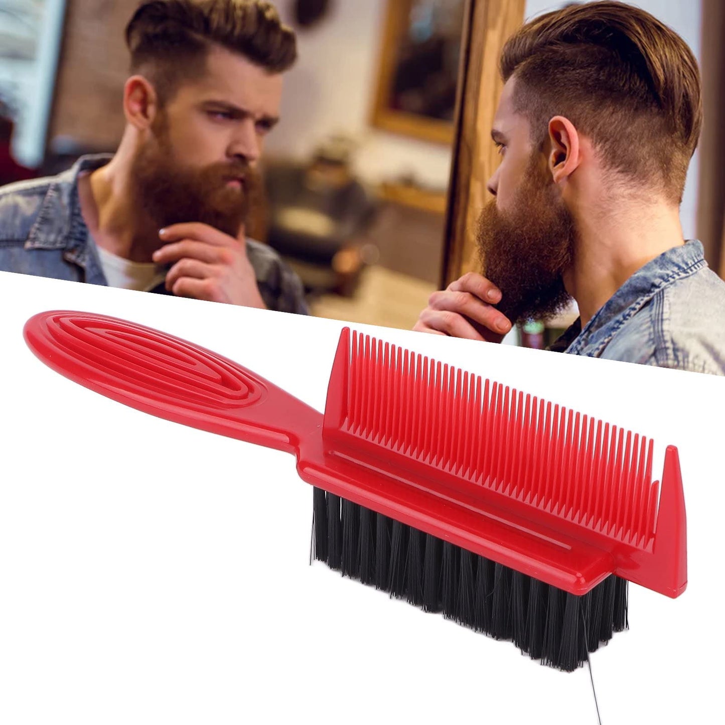 Beard Hair Brush Comb,2 in 1 Hair Cutting Neck Dust Brush Professional Home Salon Portable Beard Hair Brush Comb Styling Tool,Beard Brush