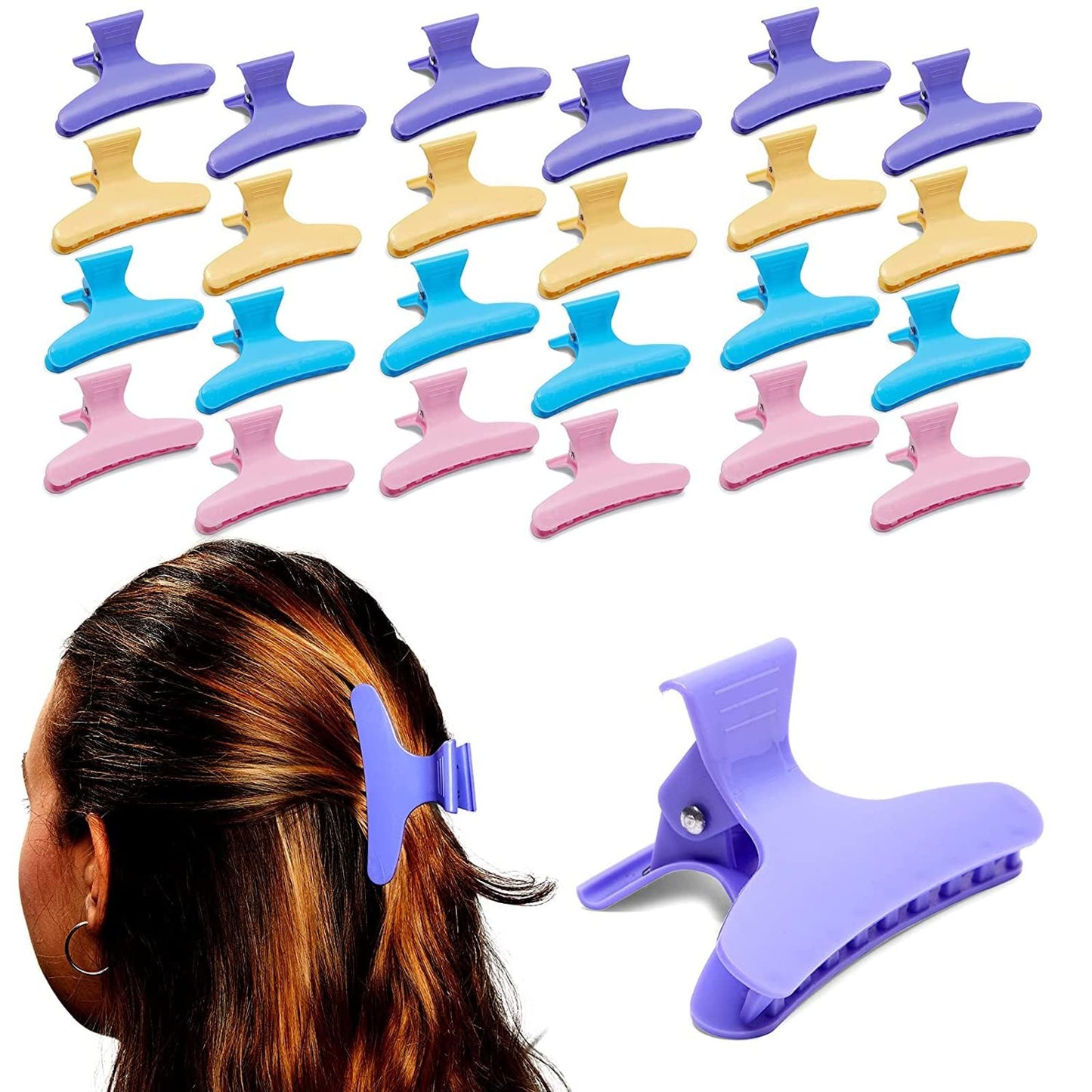 Plastic Hair Clips Colored 12 PICS CH86939