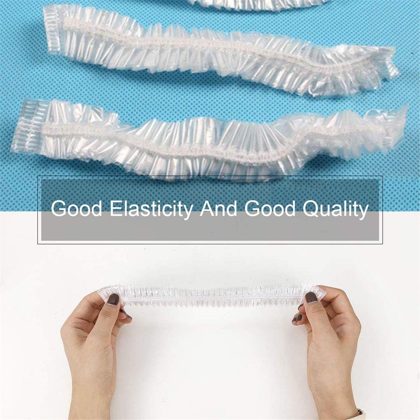 Shower Cap Disposable - 100 Pcs Thickening Women Waterproof Shower Caps Free Size, Clear