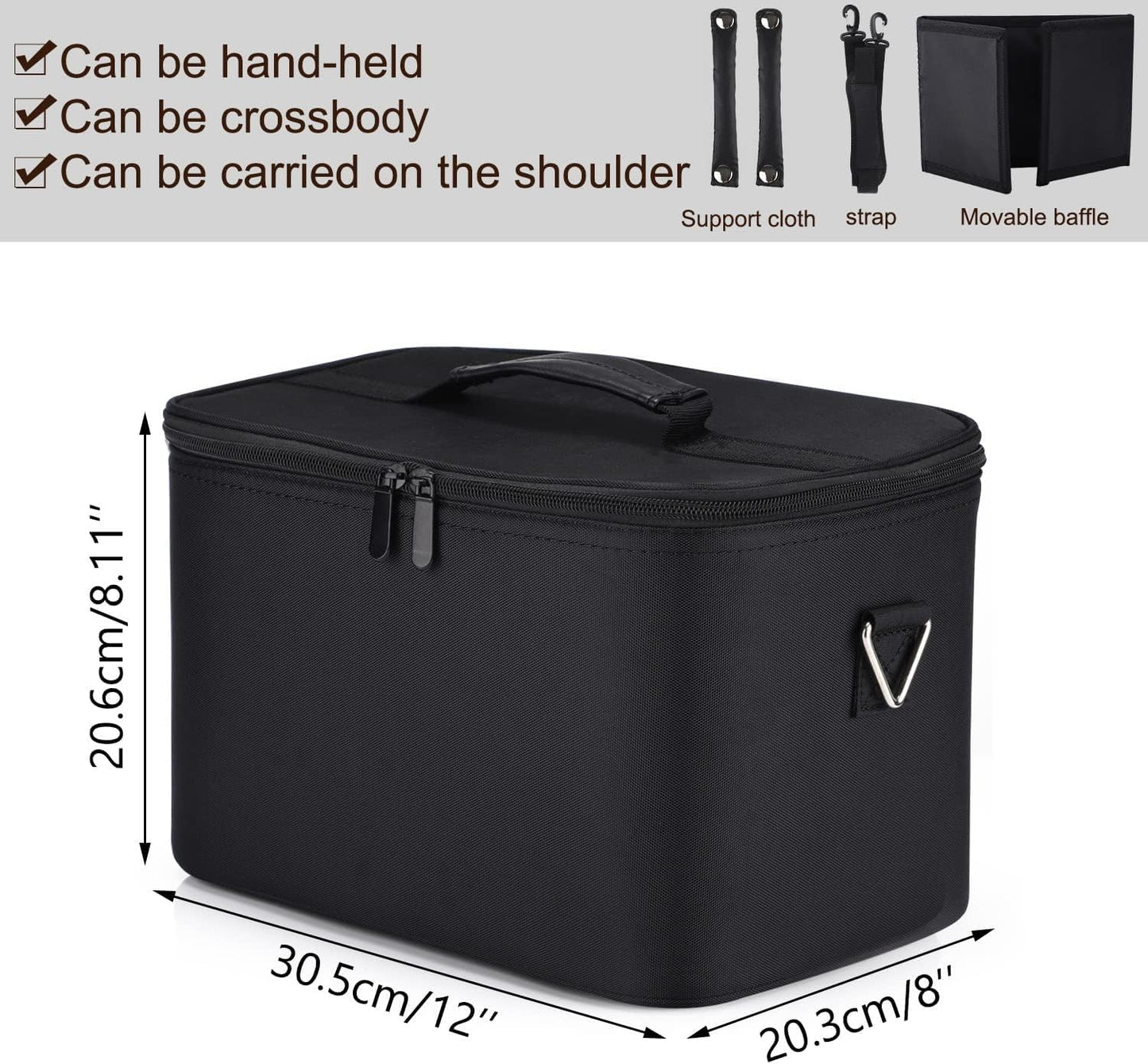 Large Capacity Barber Carrying Case with Shoulder Strap, Professional Salon Hair Cutting Scissor Box Durable Hairdressing Tool Storage Bag