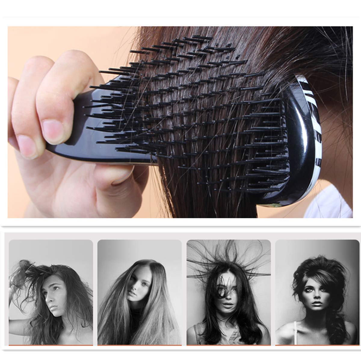 Hair Brush Tangle Detangling Comb Hair Brushes Salon Styling Tamer Massage (Color May Vary)