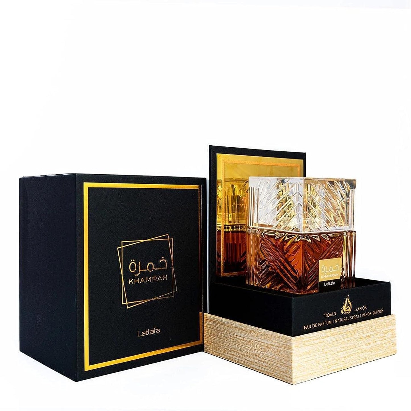 Lattafa Perfumes Khamrah for Unisex Eau de Parfum لطافة للعطور خمرة للجنسين - أو دي بارفان، 3.4 أونصة