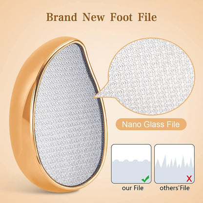 Glass Foot File Callus Remover, Innovative Nano Crystal Feet Scrubber for Travel Use, Portable Pedicure Foot Scraper for Cracked Heel (Normal)