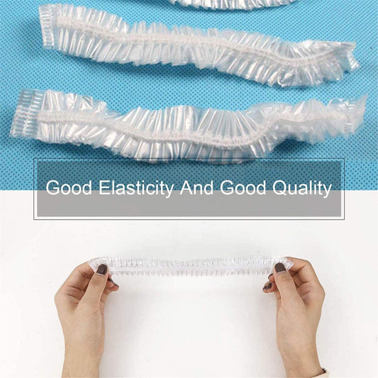 Shower Cap Disposable - 100 Pcs Thickening Women Waterproof Shower Caps Normal Size, Clear