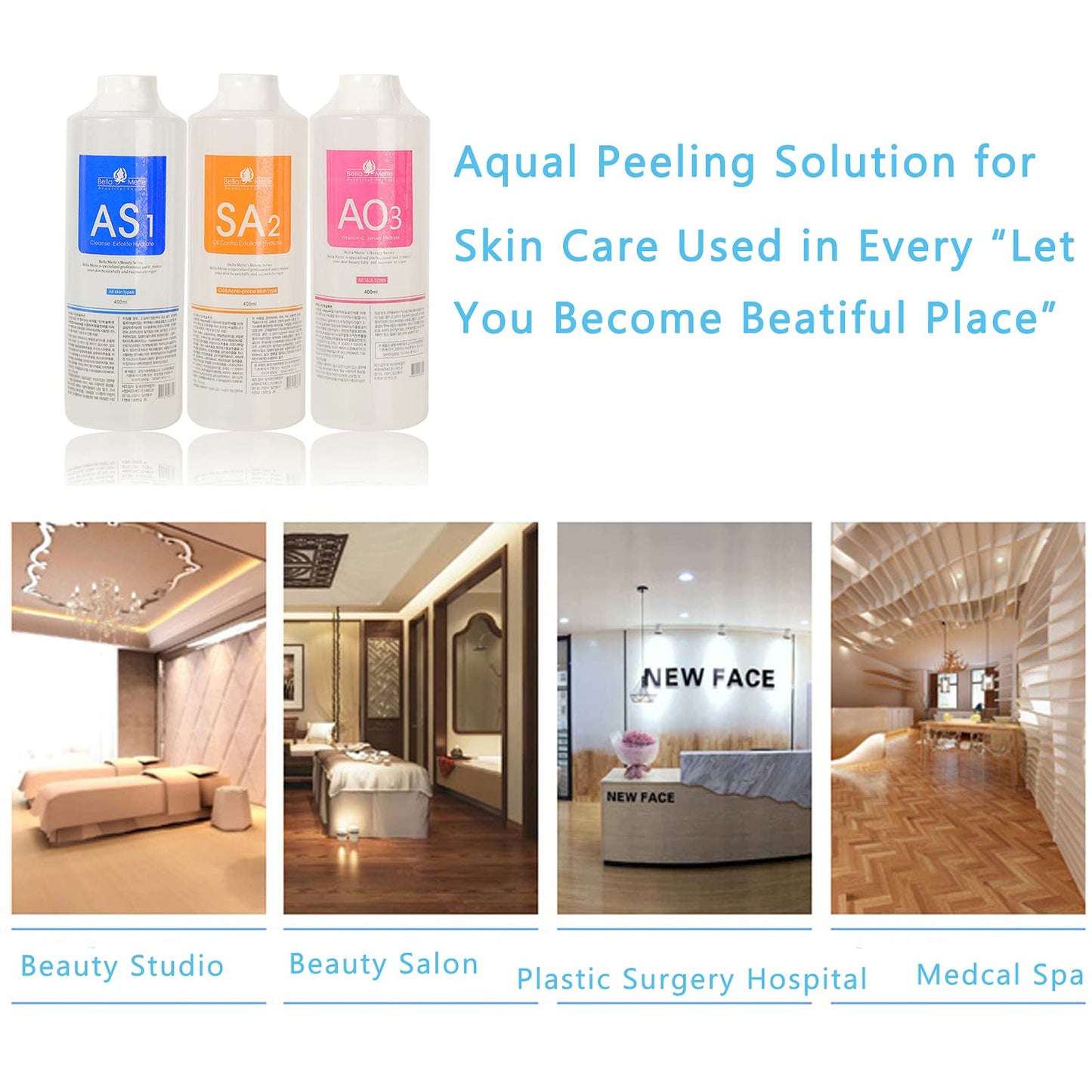 AS1 SA2 AO3 Aqua Peeling Solution Premium Salon Professional Dermabrasion Serum for Small Bubble Skin Care Facial Mask Machine