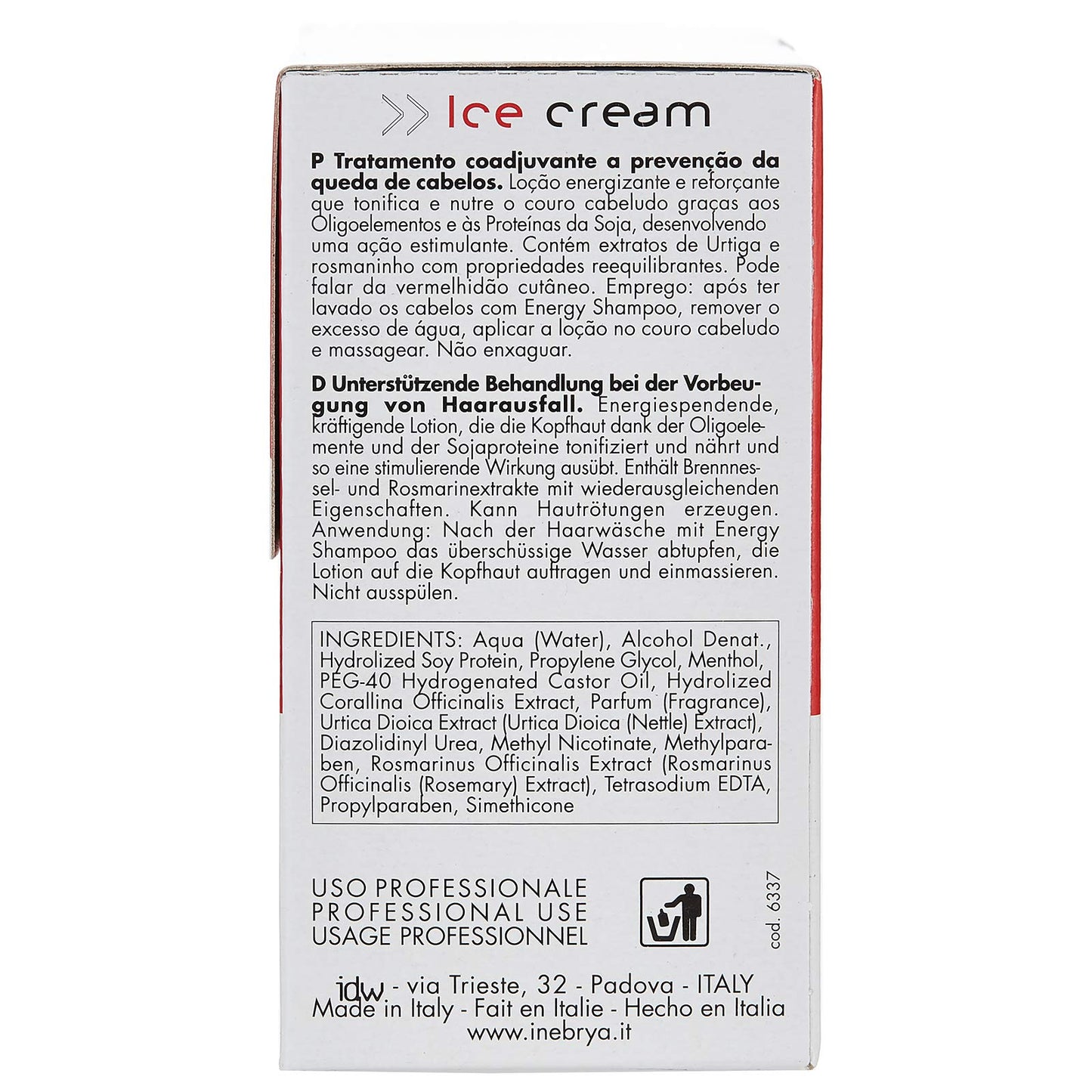 Inebrya Ice Cream Energy Intensive Effect Lotion, 10 ml - 6337