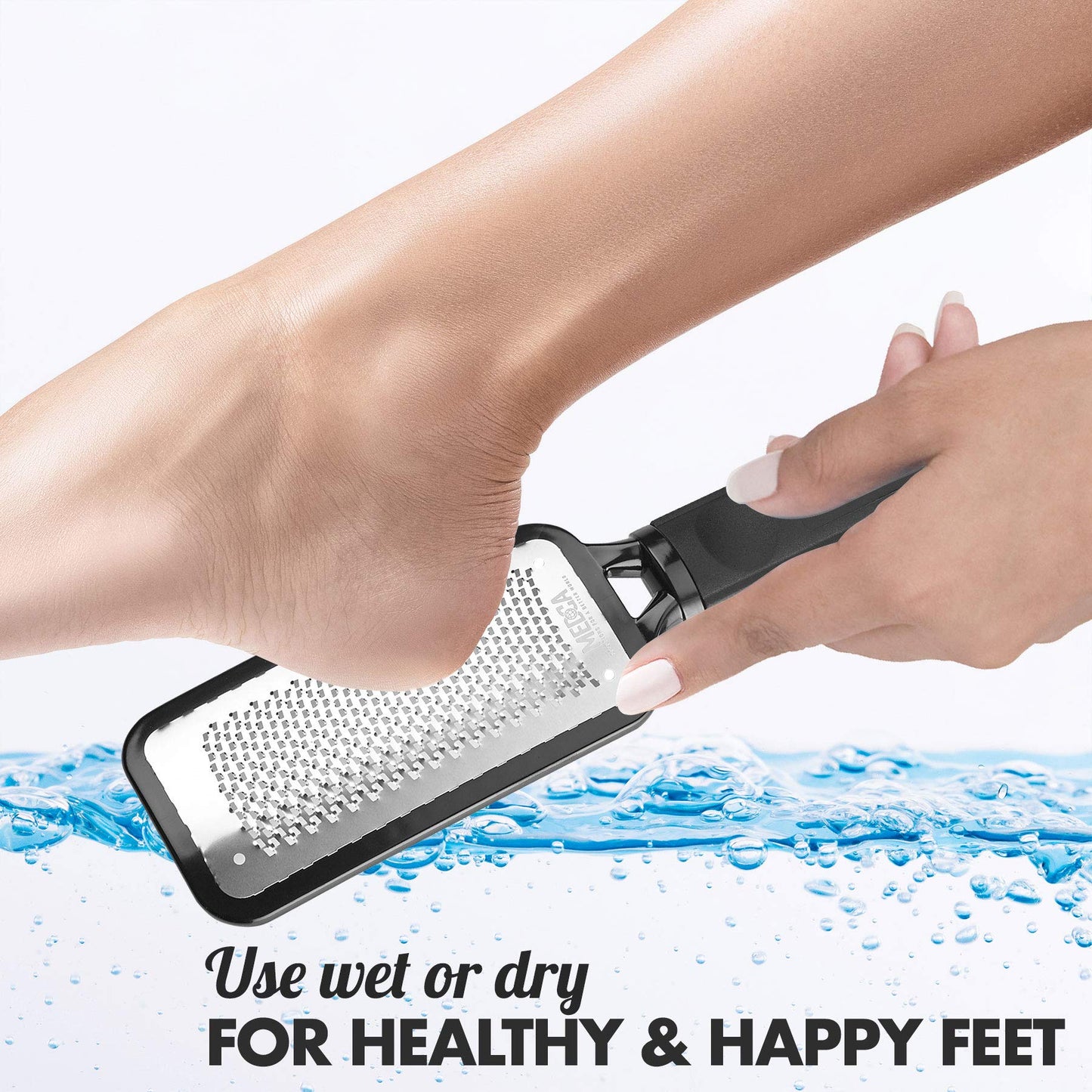 Pedicure Kit Foot Scrubber - The X-Large Ultimate Foot File and Callus Remover Tool | Stainless Steel Surface Heel & Feet Exfoliator | Professional Spa Quality Pumice Stone Rasp Dead Skin Remover