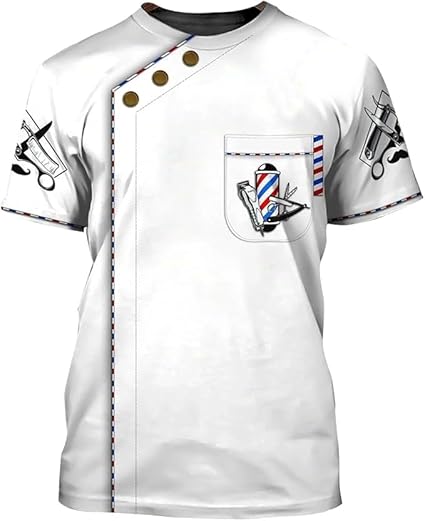 LA PERLA TECH Barber Shop T-Shirt, Barber Tools Shirt For Men, 3D Full Print Shirts For Barber XXXL