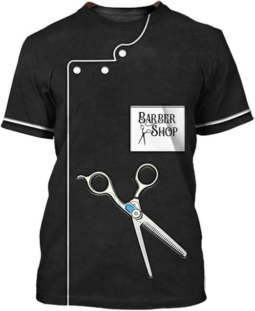 LA PERLA TECH Personalized Barber Shop 3D T-Shirt, Custom Name Barber Shop Shirt for Men Women, Barber Shop Hoodies Gift for Hairdresser