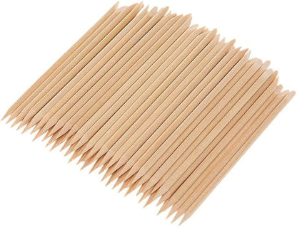 LA PERLA TECH 100Pcs Nail Art Cuticle Pusher Remover Manicure Pedicure Tool Orange Wood Sticks