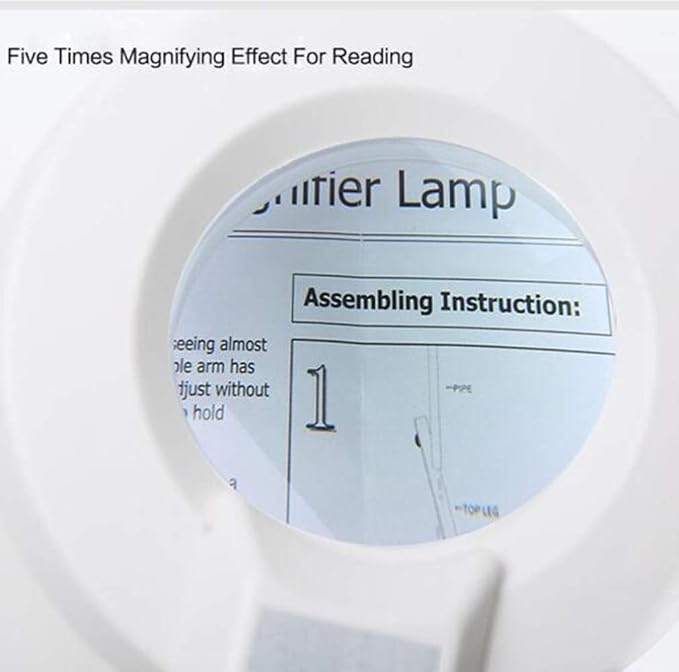 LED Magnifying Lamp with Clamp Mount, 5X Magnification, Adjustable Arm, White Office-clinic-salon