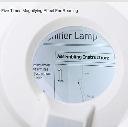 LED Magnifying Lamp with Clamp Mount, 5X Magnification, Adjustable Arm, White Office-clinic-salon