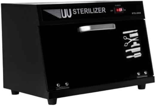 La Perla Tech UV Sterilizer Cabinet Salon Professional Tabletop Ultraviolet Sanitizer Box Beauty Barber UV Disinfector Sterilizer Black