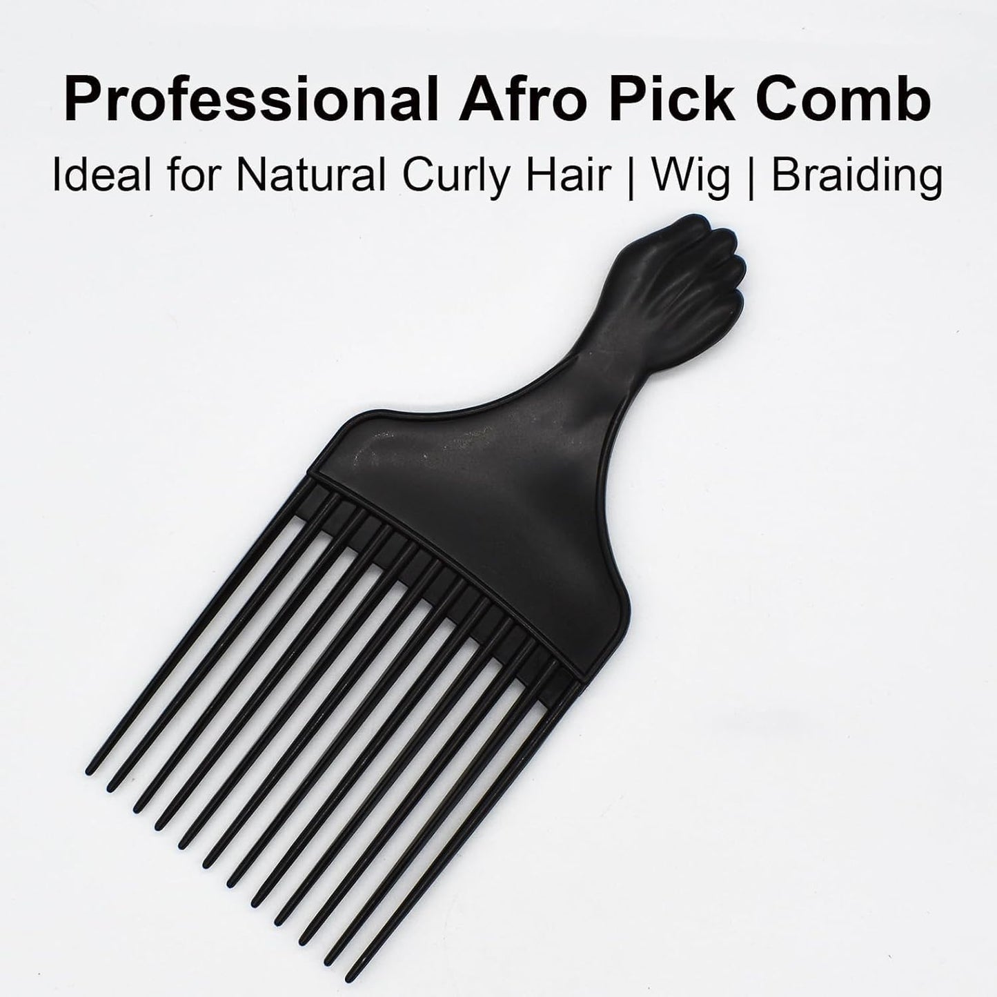 La Perla Tech Professional Afro Pick Comb, Detangling Hairdressing Afro Braiding Rake Comb for Wig Natural African Thick Curly Long Short Hairstyling Men Women Barber Salon Hairstylist Tools