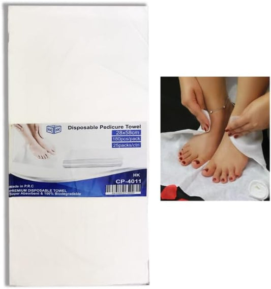 La Perla tech 180 Sheets Disposable Manicure and Pedicure Towel| Wood Pulp Super Absorbent Towels (28cm X 58cm)